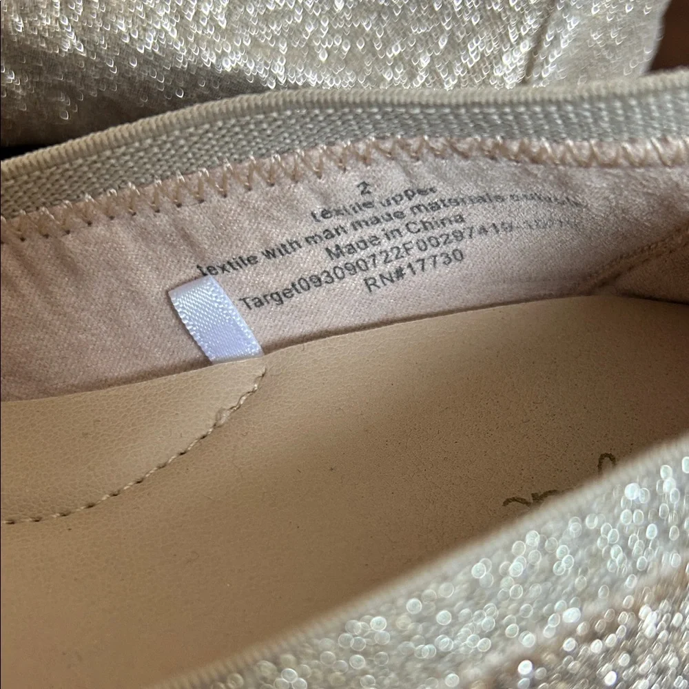 Cat & Jack Glitter Ballet Flats in Champagne Gold